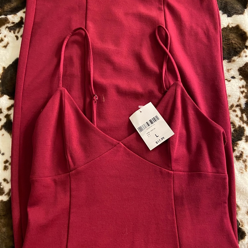 Red/wine midi dress